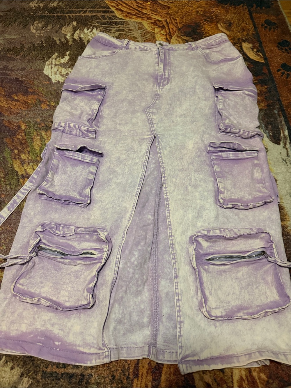 American Bazi Lavender Cargo Midi Skirt Size 2XL
